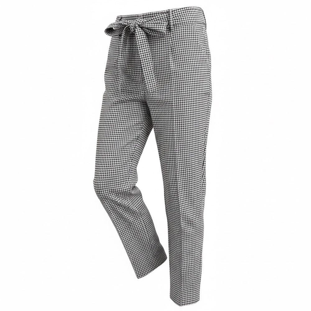 LOFT Devin Slim Black and White Houndstooth Pants - Picture 2 of 8